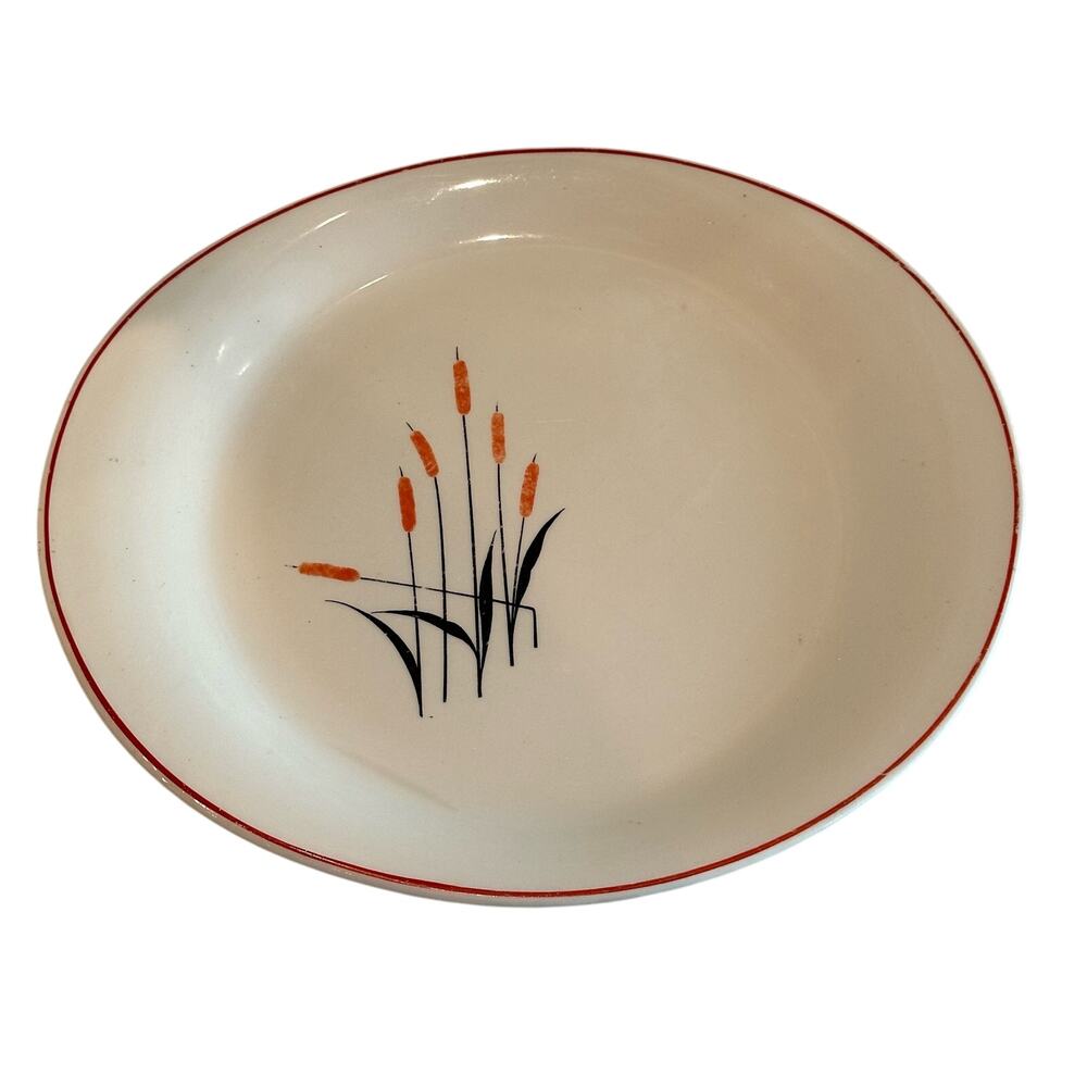 Vtg Platter Sears Roebuck & Co. 12" Universal Cattail Orange Pussywillow 1944